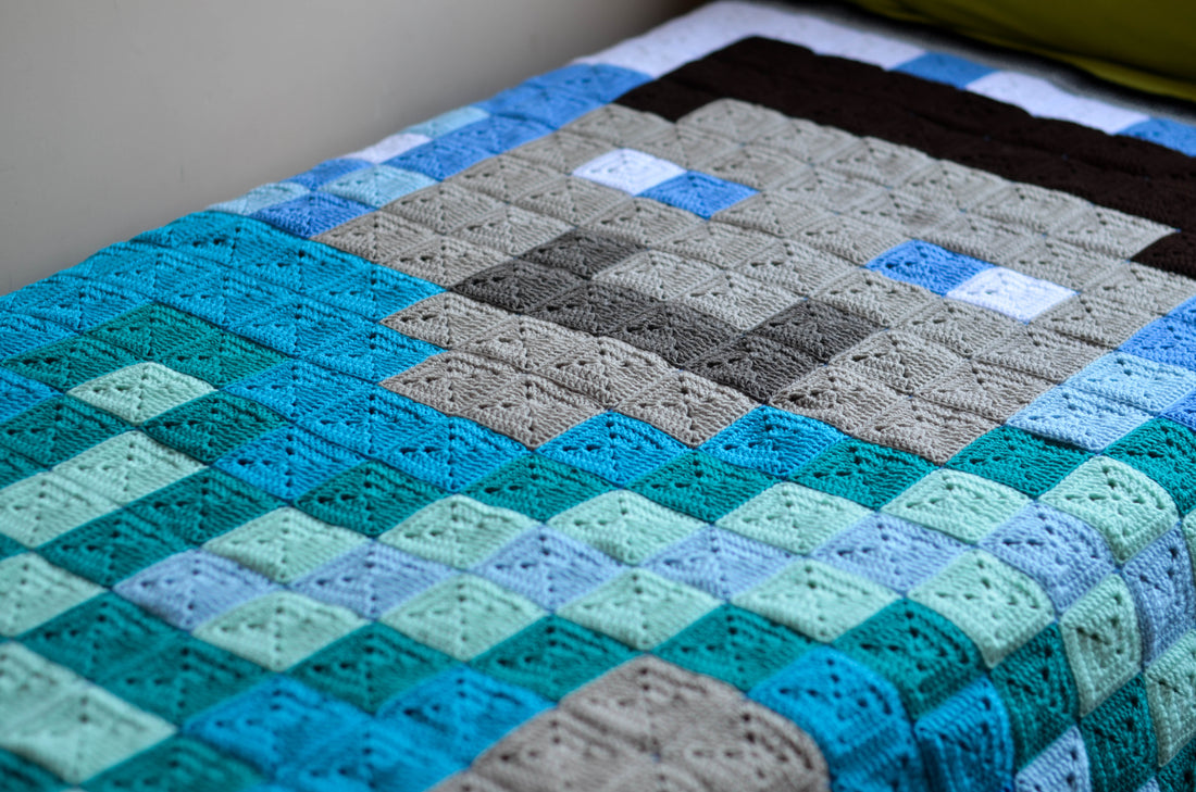 Crochet Minecraft Blanket Free Pattern