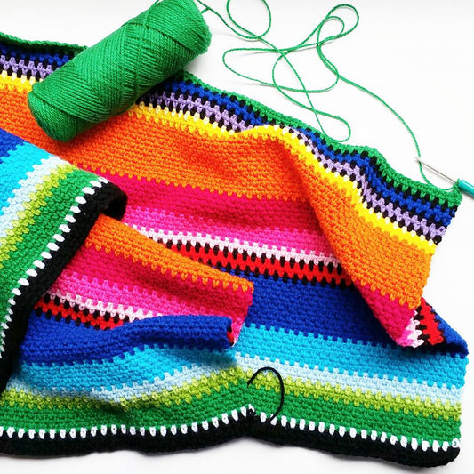 The Loopy Stitch Mexican Inspired Crochet Blanket Free Pattern