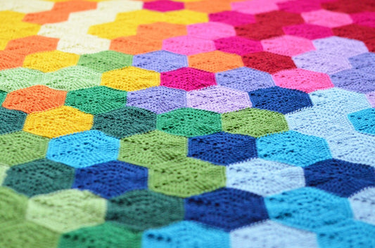 Rainbow Hexi Blanket aka Mr C's blankey